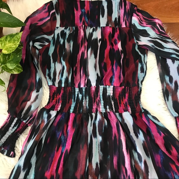 New🌿Watercolor Smocked Waist Dress - Picture 7 of 8